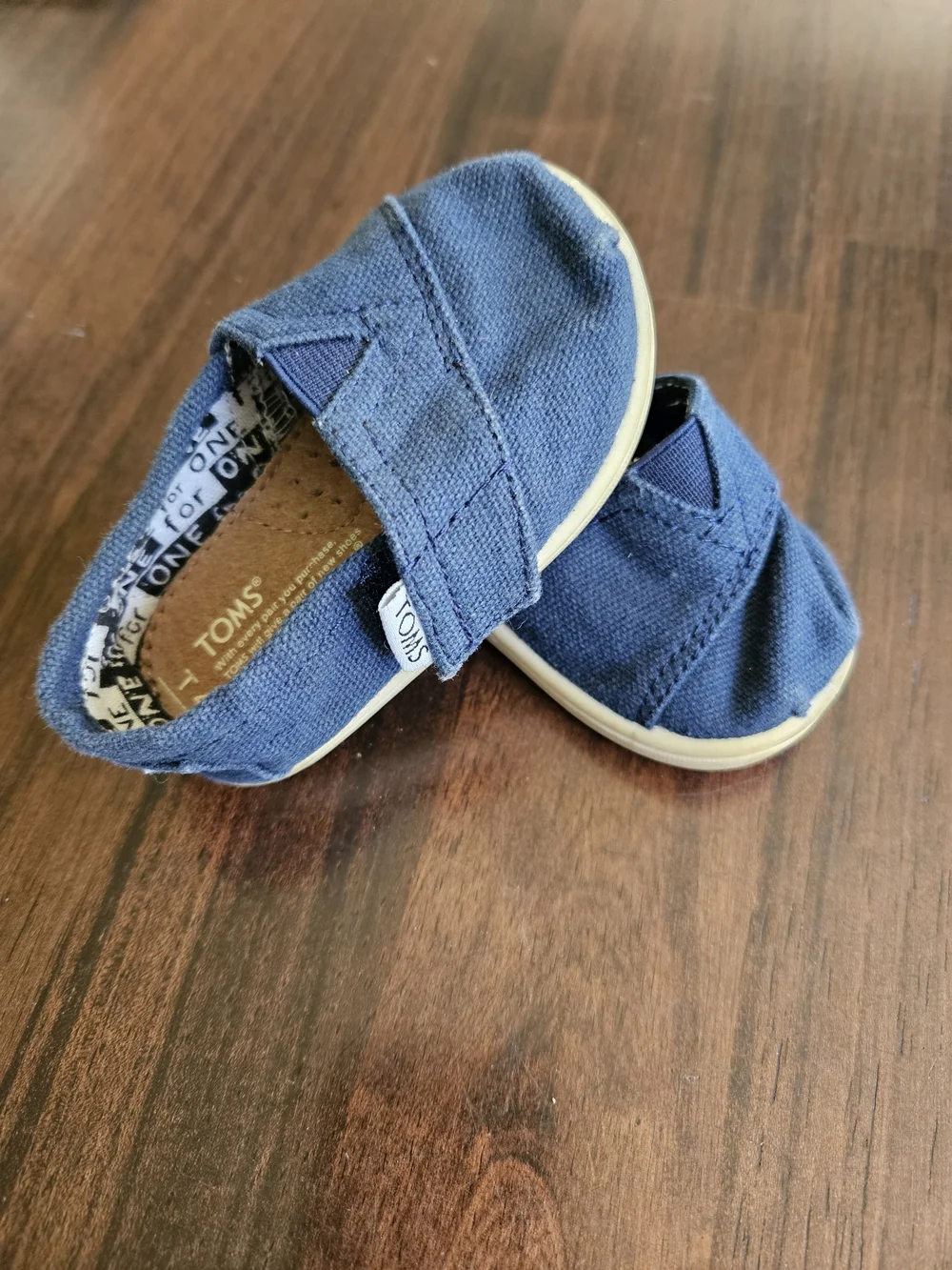 TOMS Baby Slip-On Canvas Shoes in Navy Blue